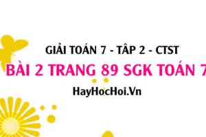 Giải bài 2 trang 89 Toán 7 tập 2 SGK Chân trời sáng tạo